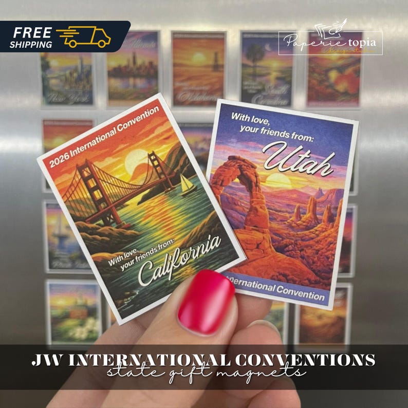 JW International Convention Custom Photo Magnet | USA States Gift Magnets imagem 1