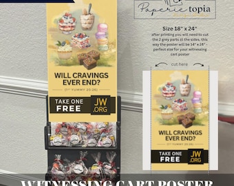 JW Witnessing Cart Poster: Will Cravings Ever End? (PDF Download)