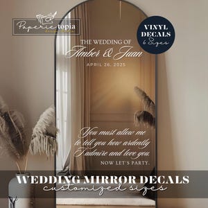 Wedding Welcome Sign, Welcome to our Wedding Sign, Wedding Welcome Sign Mirror Decal, Mirror Welcome Sign,  Wedding Mirror Sign Decal - 29