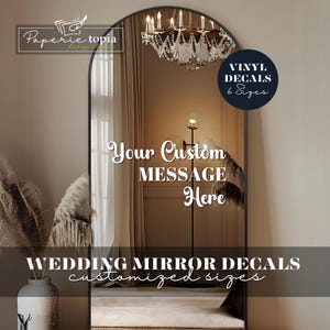 Wedding Decal Custom Design, Wedding Sign Decal Mirror Lettering, Wedding Decal for Mirror, Wedding Reception Vinyl Sticker - 25