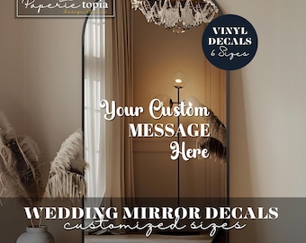 Custom Wedding Mirror Decal: Personalized Vinyl Lettering