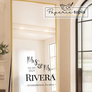 Wedding Mirror Decal Mr. & Mrs. Lettering, Mirror Sign Wedding Decal, Wedding Marriage Decor, Wedding Reception Selfie Vinyl Letters -05