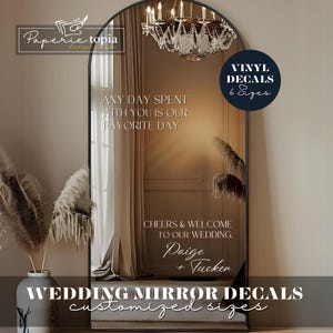 Wedding Decal Cheers & Welcome, Custom Wedding Sign Decal Mirror Lettering, Wedding Decal for Mirror, Wedding Reception Vinyl Sticker - 22