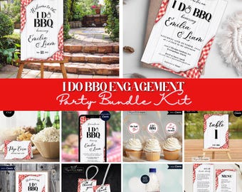 I Do BBQ Engagement Party Bundle: Customizable Template (Digital Download)