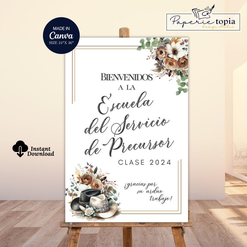 Escuela De Precursores Welcome Sign: Customizable Canva Template ...