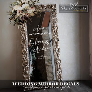 Custom Wedding Sign Decal Mirror Vinyl Decal | Welcome to the Wedding Decal | Wedding Marriage Decor | Wedding Reception Vinyl Letters -04