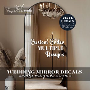 Wedding Sign only Names Special Order - Message for a Quote,  Wedding Decal Custom Design, Wedding Sign Decal Mirror Lettering