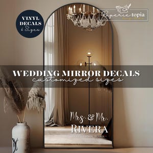 Custom Wedding Mirror Vinyl Decal: Elegant Marriage Decor