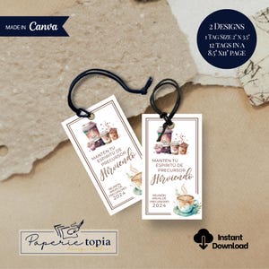 Étiquette-cadeau précurseur JW Reunion 2025 imprimable, Manten tu Espiritu Hirviendo JW Pioneer Espagnol, étiquette-cadeau café pionnier PDF