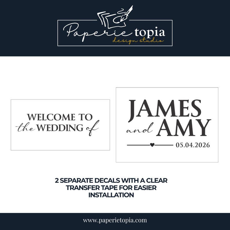 Wedding Mirror Vinyl Decal, Welcome Sign, Personalized Lettering - 72 ...