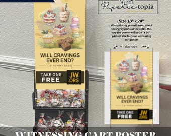 JW Witnessing Cart Poster: Will Cravings Ever End? (PDF Download)