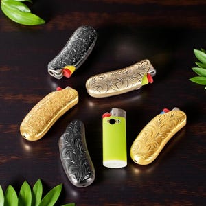 Unique Metal Lighter Case Sleeve Skull BIC Lighter Case Cover Holder