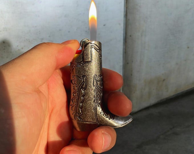 Vintage Lighter Case BIC Sleeve Western Boot Lighter Collectors Gift for Smoker
