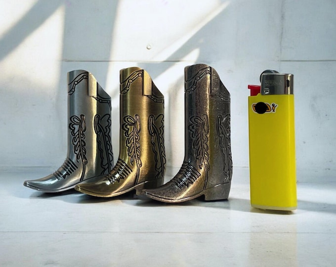 Cowboy Boot Lighter Case Vintage Western BIC Cowboy Lighter Gift for Smoker