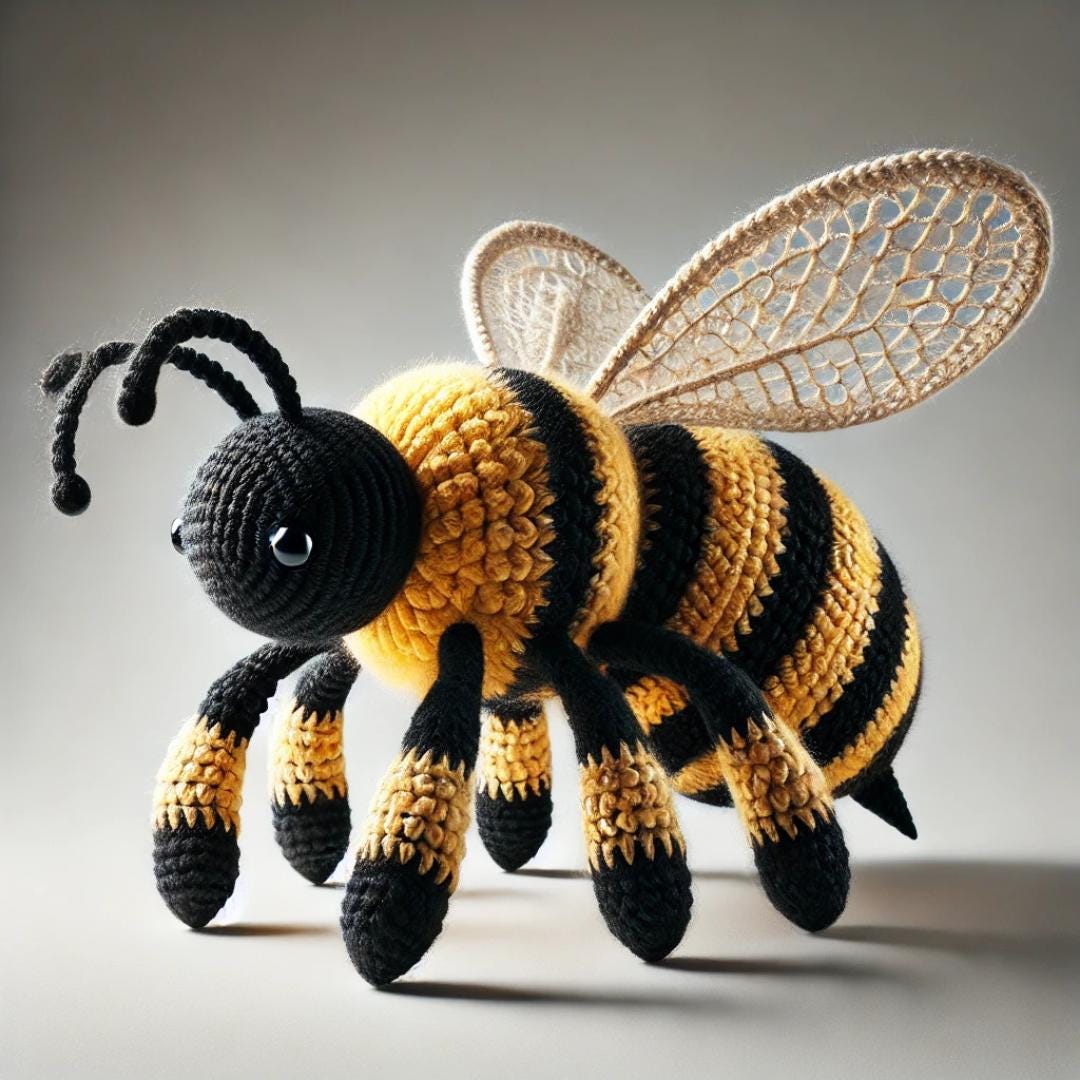 Bumble Bee Crochet Pattern Digital Download Amigurumi Bee Plush Toy ...