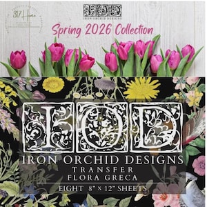 Flora Greca IOD Transfer 8x12 Pad by Iron Orchid Designs (NEW!)