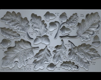 Oak Leaves & Acorns 6x10 IOD Mould by Iron Orchid Designs