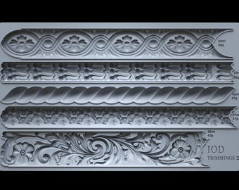 Trimmings 2 6x10 IOD Mould by Iron Orchid Designs