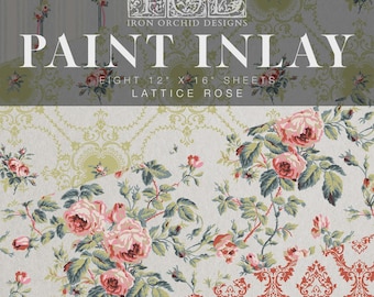 Lattice Rose IOD Paint Inlay 12x16 Pad by Iron Orchid Designs