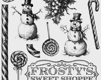 Frosty's Sweet Shoppe 12x12 IOD Decor Stamp by Iron Orchid Designs (Retired!)