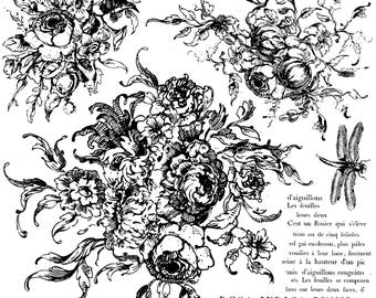Rose Toile 12x12 IOD Decor Stamp by Iron Orchid Designs