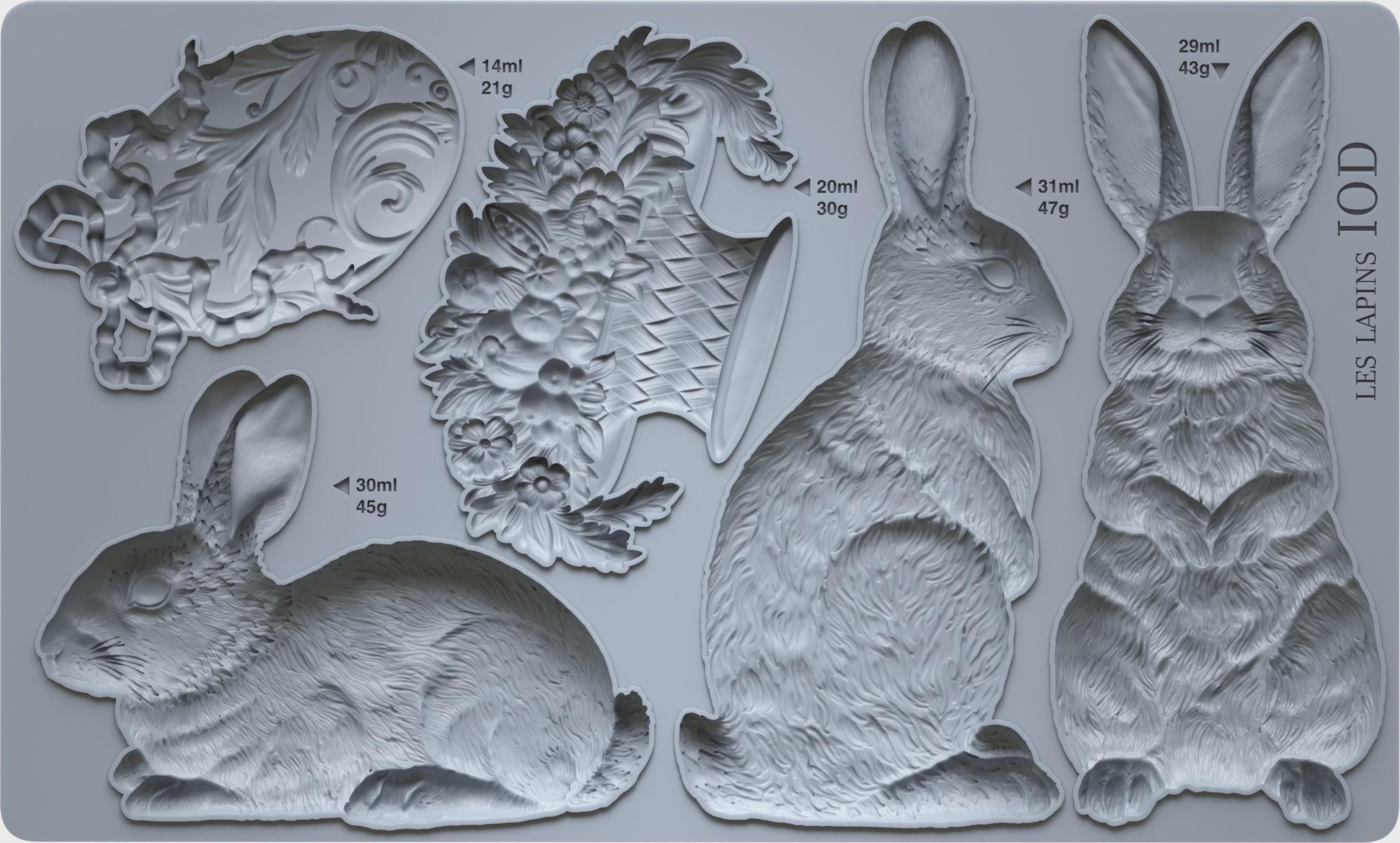 Les Lapins 6x10 IOD Mould by Iron Orchid Designs - Etsy