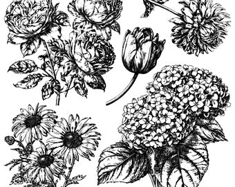 Garden Bouquet 12x12 IOD Decor Stamp by Iron Orchid Designs