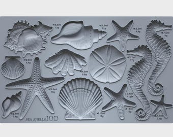 Sea Shells 6x10 IOD Mould by Iron Orchid Designs