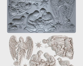 Silent Night 6x10 IOD Mould by Iron Orchid Designs (NEW!)
