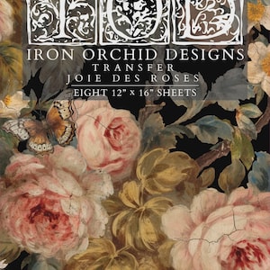 Joie des Roses IOD Transfer 12x16 Pad by Iron Orchid Designs