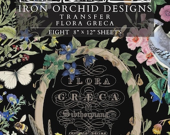 Flora Greca IOD Transfer 8x12 Pad by Iron Orchid Designs