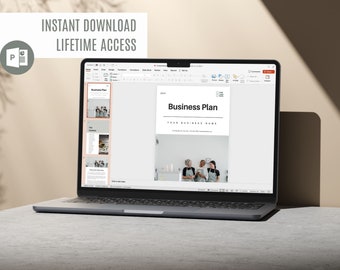 Business Plan Canva Powerpoint Template for Small Business