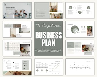 Business Plan Presentation Template (Powerpoint & Canva)