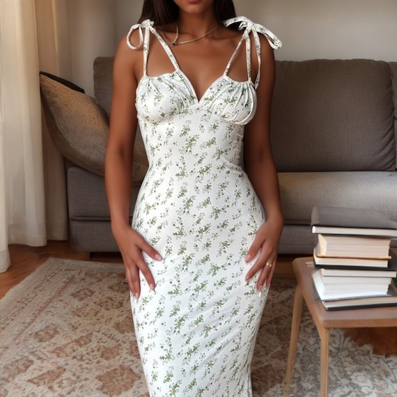 Elegant Women's Floral Dress| Beach Dress| Holiday Dress| Sleeveless Dress| Summer Dress| Long Summer Floral Dress| Elegant Women's Dress|