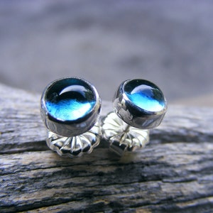 London Blue Topaz Studs Or Post Sterling Silver Earrings, December Gemstone Birthstone Earrings