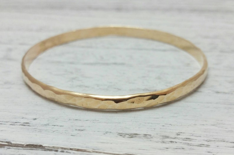 Gold Bangle Bracelet Thick and Wide With Hammered Shiny Etsy Australia
