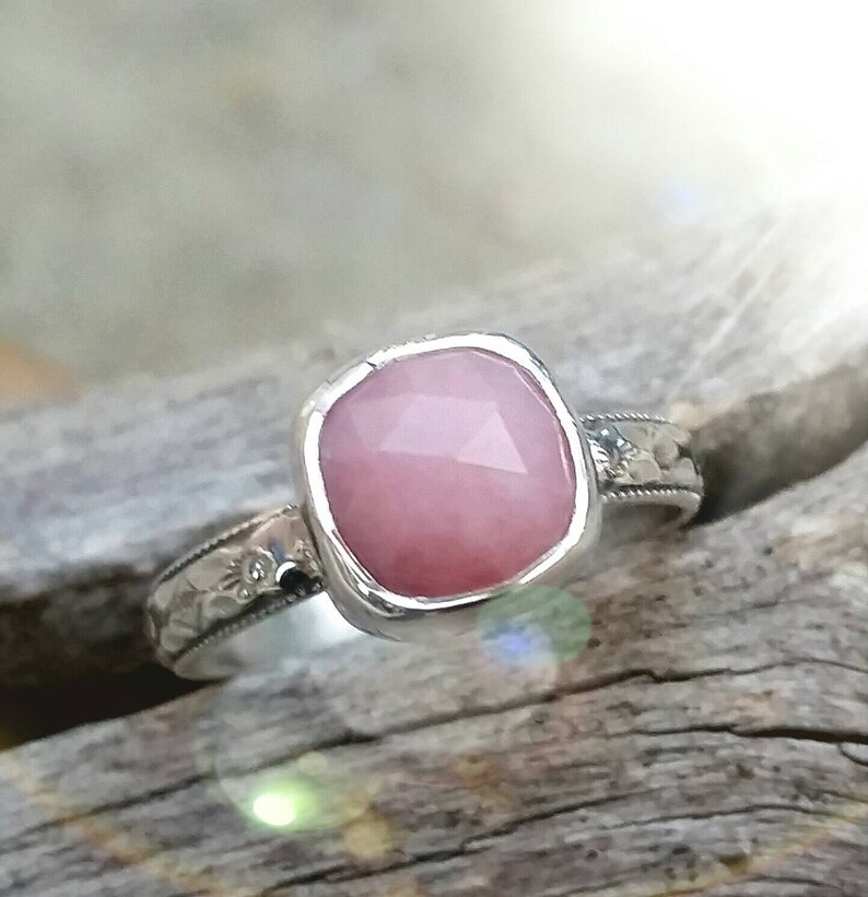 pink opal stone ring