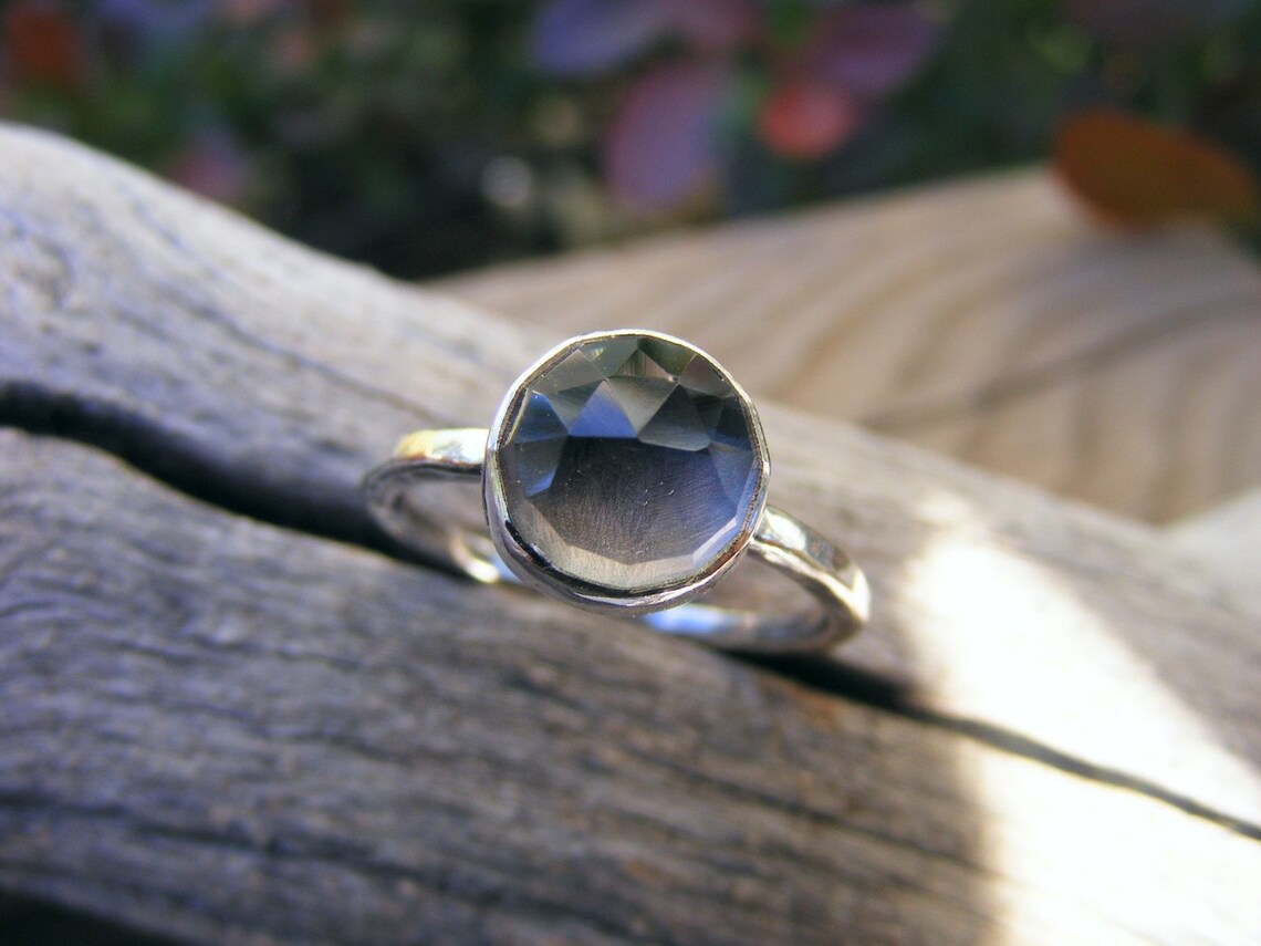 Crystal Quartz Ring Clear Crystal Quartz Ring Faceted Etsy