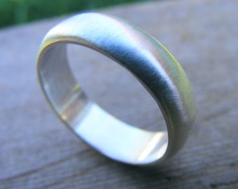 Sterling Silver Ring Band, Mens Wedding Band, Wedding Ring, Simple Ring With Satin Finish Or Shiny Finish