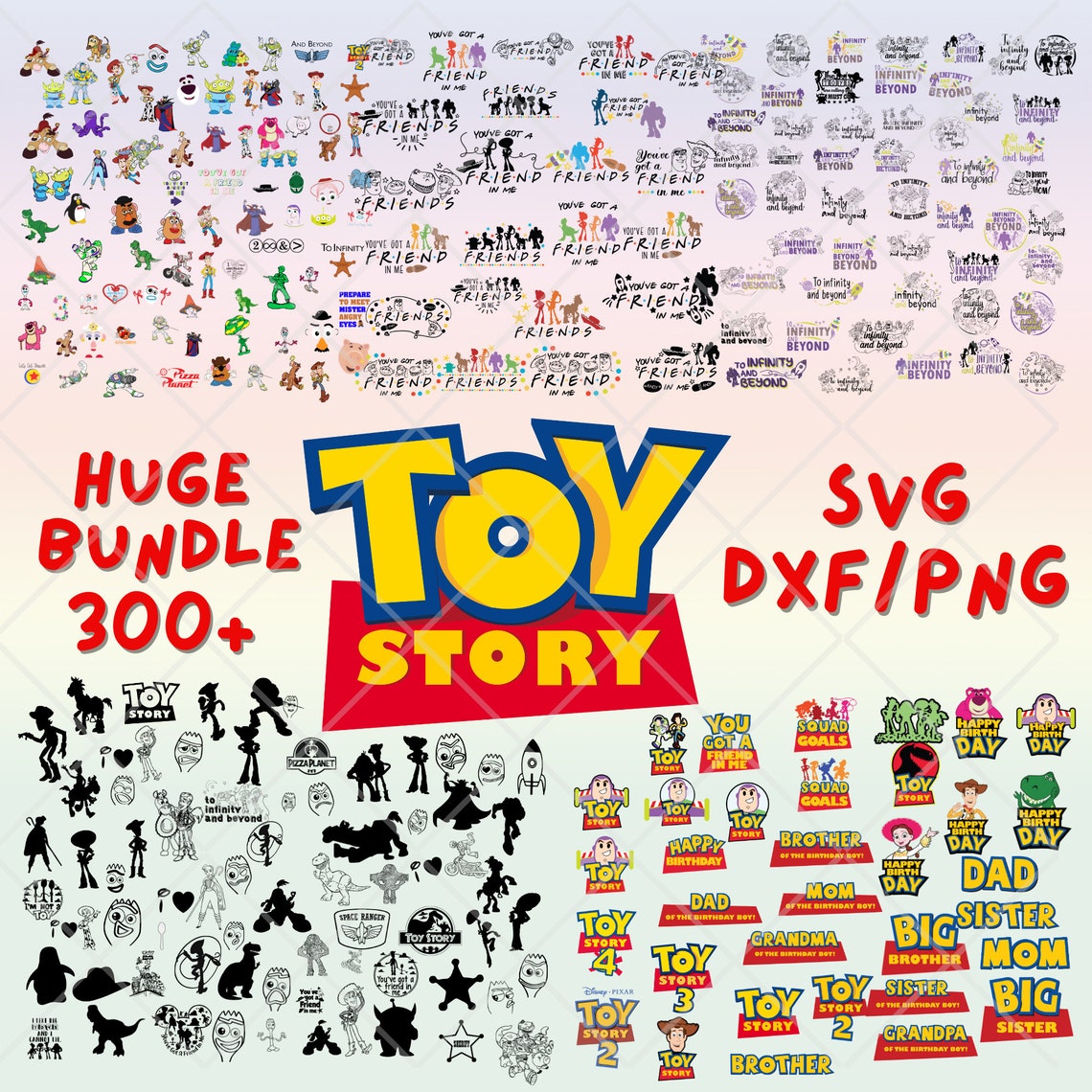 Seyal Toy Story Geburtstagsdeko Set – Mit Banner, Girlande, Cake Topper & 24 Cupcake Toppers