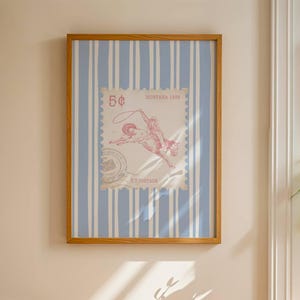 Vintage gestreifte Rodeo Wandkunst, Retro Cowgirl Plakat, trendiger westlicher Druck, Wohnung Dekor, rustikale Mitte des Jahrhunderts moderne Einrichtung, Retro Pferd
