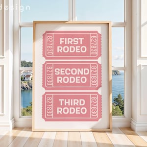 First Rodeo Ticket Stub Print: Retro Western Wall Art (Digital Download)