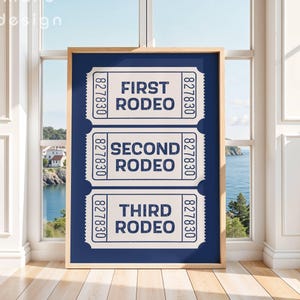 First Rodeo Ticket Stub Print: Retro Western Wall Art (Digital Download