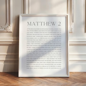 Matthew 2, Minimalist Christian Home Decor, Bible Verse Wall Art, Scripture Print, Printable Modern Art, Jesus Art Poster, Digital Download