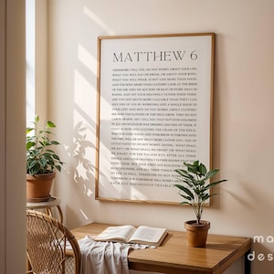 Matthew 6 Bible Verse Print: Minimalist Christian Wall Art (digital ...