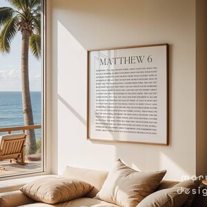Matthew 6 Bible Verse Print: Minimalist Christian Wall Art (digital ...