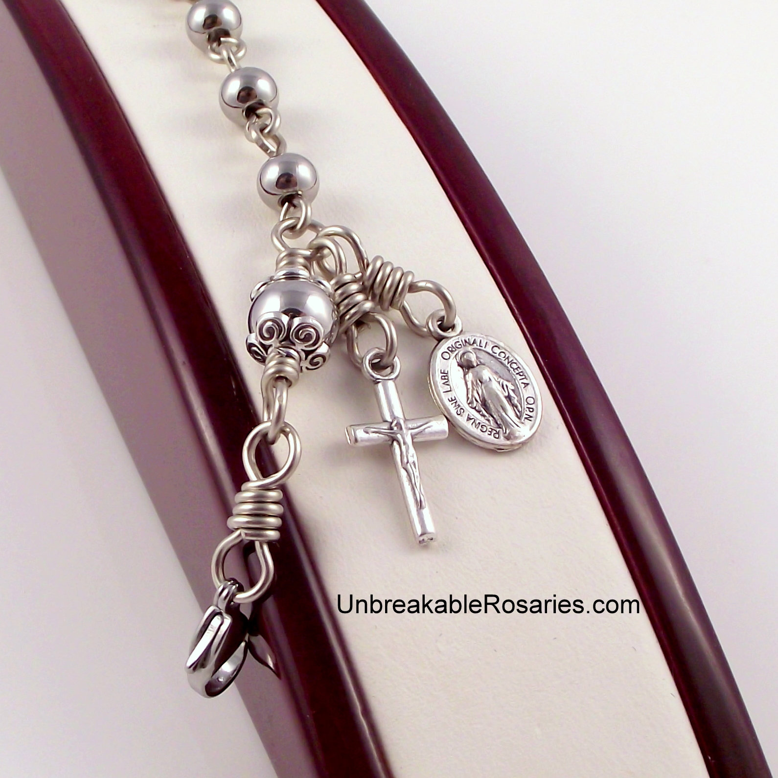 Stainless steel rosary bracelet sale