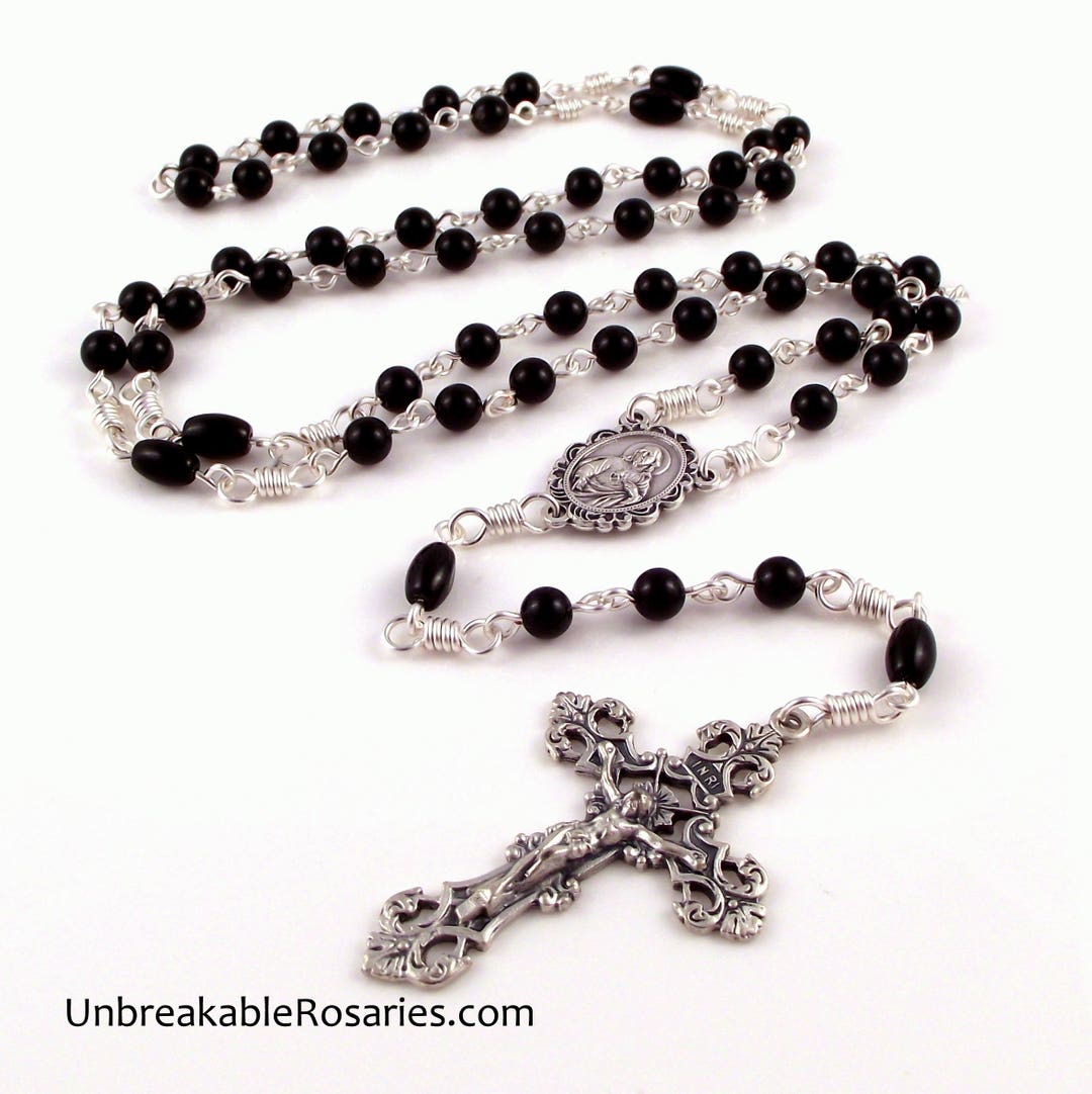 Our Lady of Fatima Rosary Beads With Sacred Heart of Jesus and Etsy