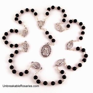 Seven Sorrows of Mary Servite Rosary Beads In Black Onyx by Unbreakable Rosaries image 1