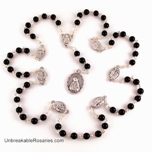 Seven Sorrows of Mary Servite Rosary Beads In Black Onyx by Unbreakable Rosaries